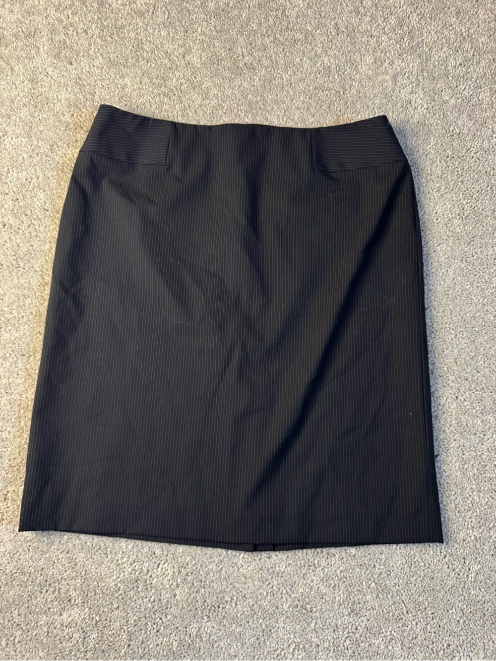 ANTONIO MELANI Navy Pinstripe Pencil Skirt
